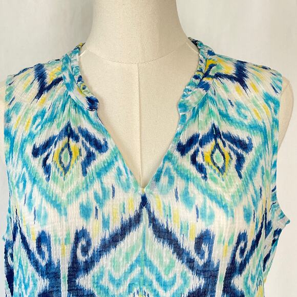 Tommy Bahama Womens Tank Blouse Imali Ikat Sleeveless Top, Multi, Size Medium - Picture 7 of 7